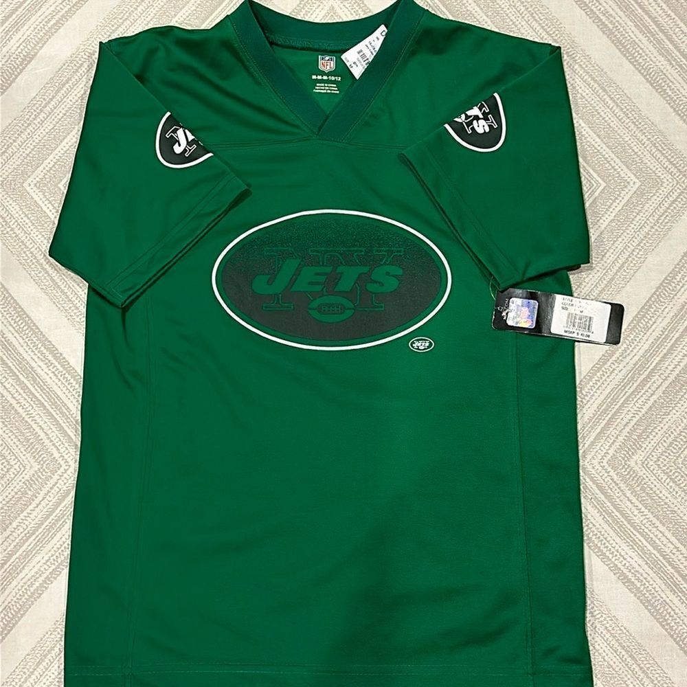 NFL Team Apparel Boys Green Jets Jersey